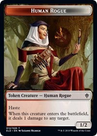 Human Rogue // Food (18) Double-sided Token [Throne of Eldraine Tokens] | D20 Games