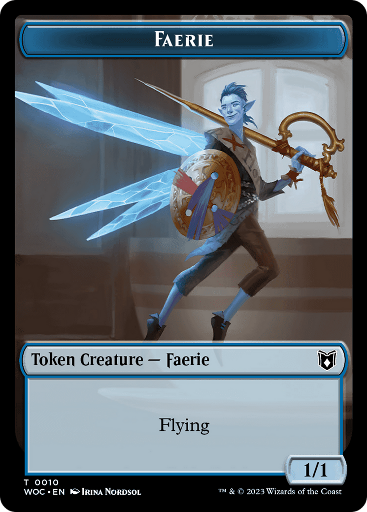 Faerie // Human Double-Sided Token [Wilds of Eldraine Commander Tokens] | D20 Games