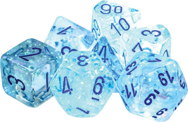 Borealis: Polyhedral Icicle/light blue Luminary 7-Die Set | D20 Games