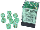 Chessex -  Borealis Light Green + Gold Luminary 12mm D6 Dice Block