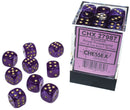 Chessex - Borealis Royal Purple + Gold Luminary 12mm D6 Dice Block