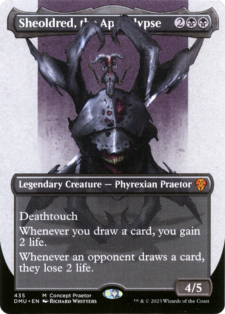 Sheoldred, the Apocalypse (Borderless Concept Praetors) [Phyrexia: All Will Be One] | D20 Games