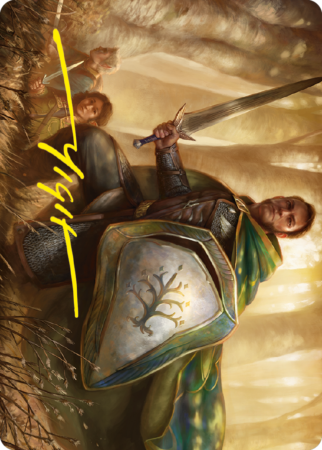 Boromir, Warden of the Tower Art Card (Gold-Stamped Signature) [The Lord of the Rings: Tales of Middle-earth Art Series] | D20 Games