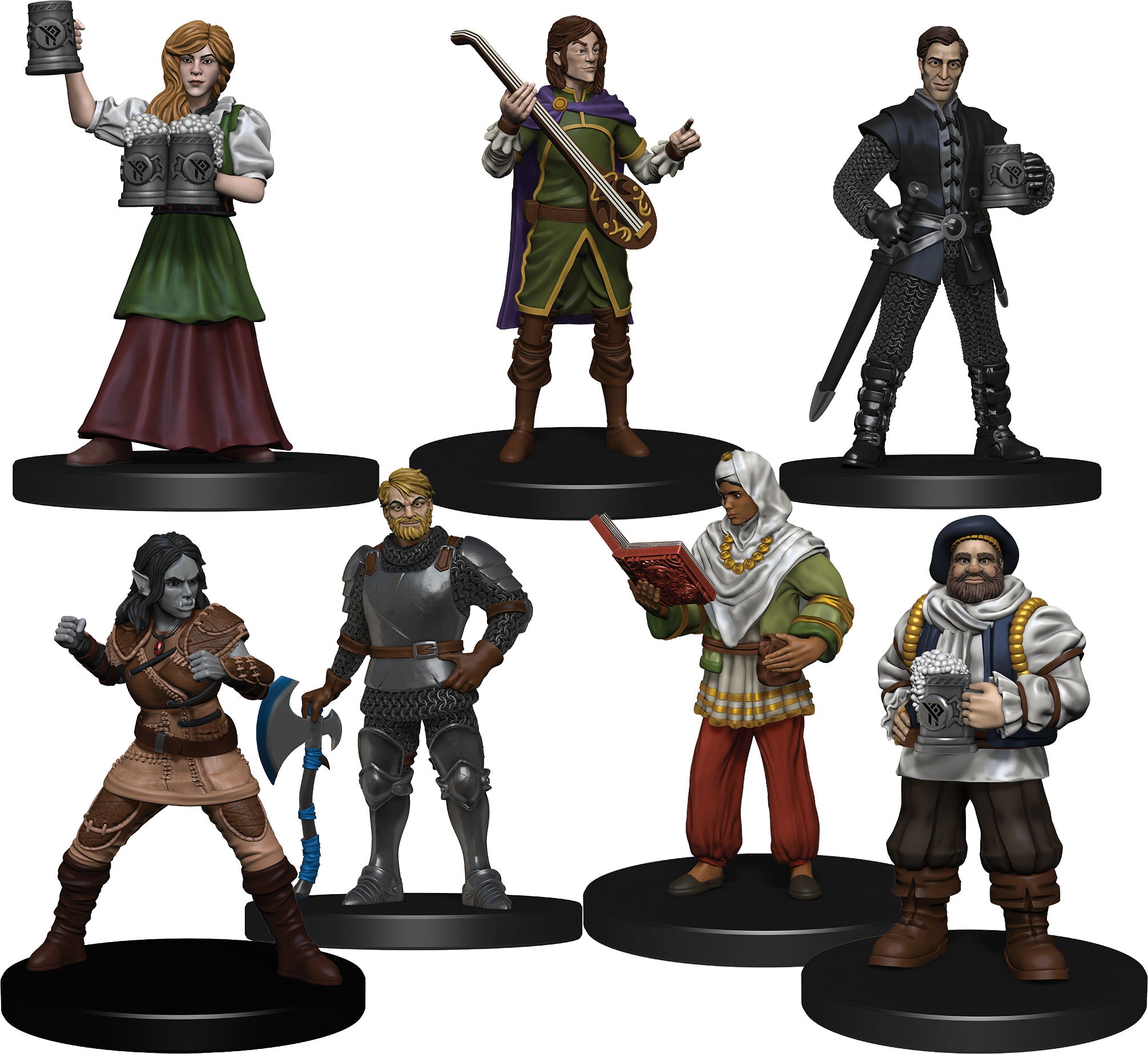 Dungeons & Dragons Fantasy Miniatures: Icons of the Realms The Yawning Portal Inn - Friendly Faces Pack | D20 Games
