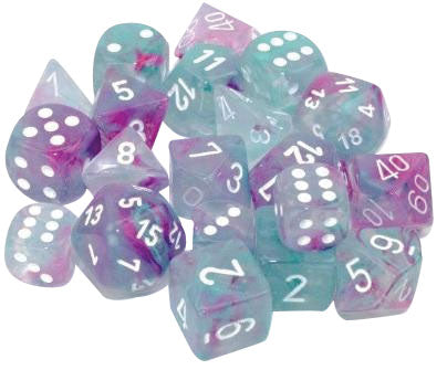 Nebula: 12mm d6 Wisteria/white Luminary Dice Block (36 dice) 27945 | D20 Games