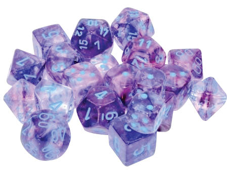 Nebula: 16mm d6 Nocturnal/blue Luminary Dice Block (12 dice) | D20 Games