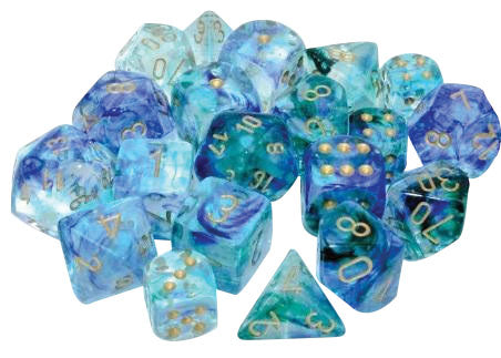 Nebula: Polyhedral Oceanic/gold Luminary 7-Die Set | D20 Games