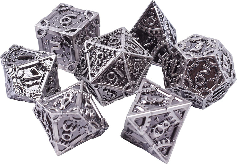 Steam punk Silver Dice Set