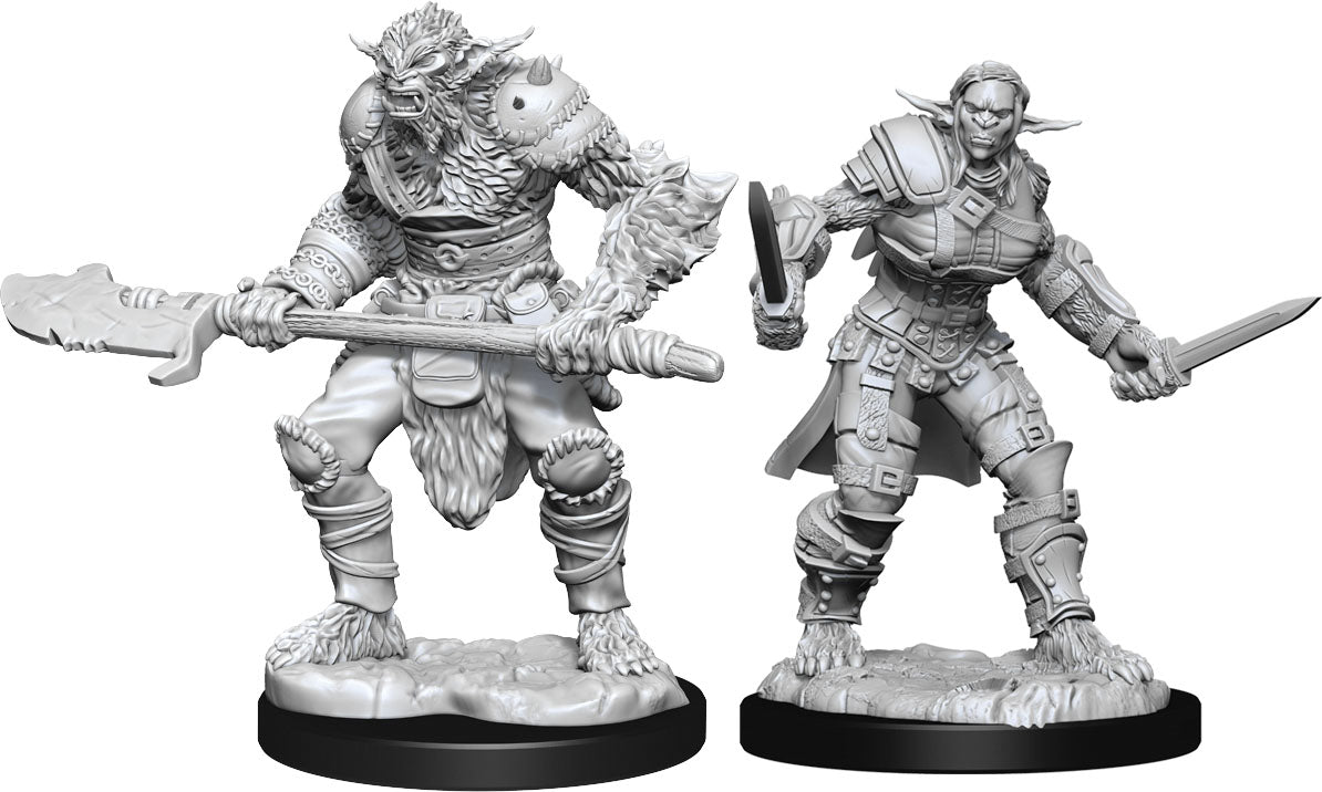 Dungeons & Dragons Nolzur`s Marvelous Unpainted Miniatures: W15 Bugbear Barbarian Male & Bugbear Rogue Female | D20 Games