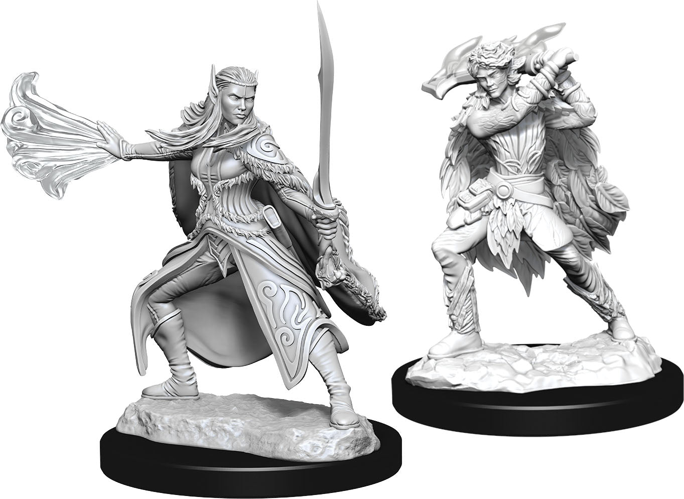 Dungeons & Dragons Nolzur`s Marvelous Unpainted Miniatures:  Winter Eladrin & Spring Eladrin | D20 Games
