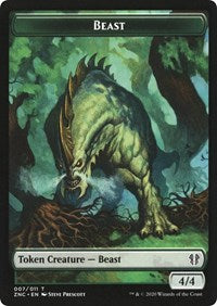 Beast // Saproling Double-sided Token [Commander: Zendikar Rising Tokens] | D20 Games