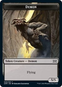 Demon // Elemental Double-sided Token [Double Masters Tokens] | D20 Games