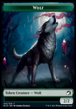 Wolf // Beast (008) Double-sided Token [Innistrad: Midnight Hunt Tokens] | D20 Games