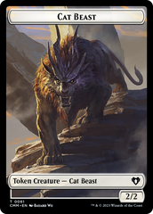 Cleric // Cat Beast Double-Sided Token [Commander Masters Tokens] | D20 Games