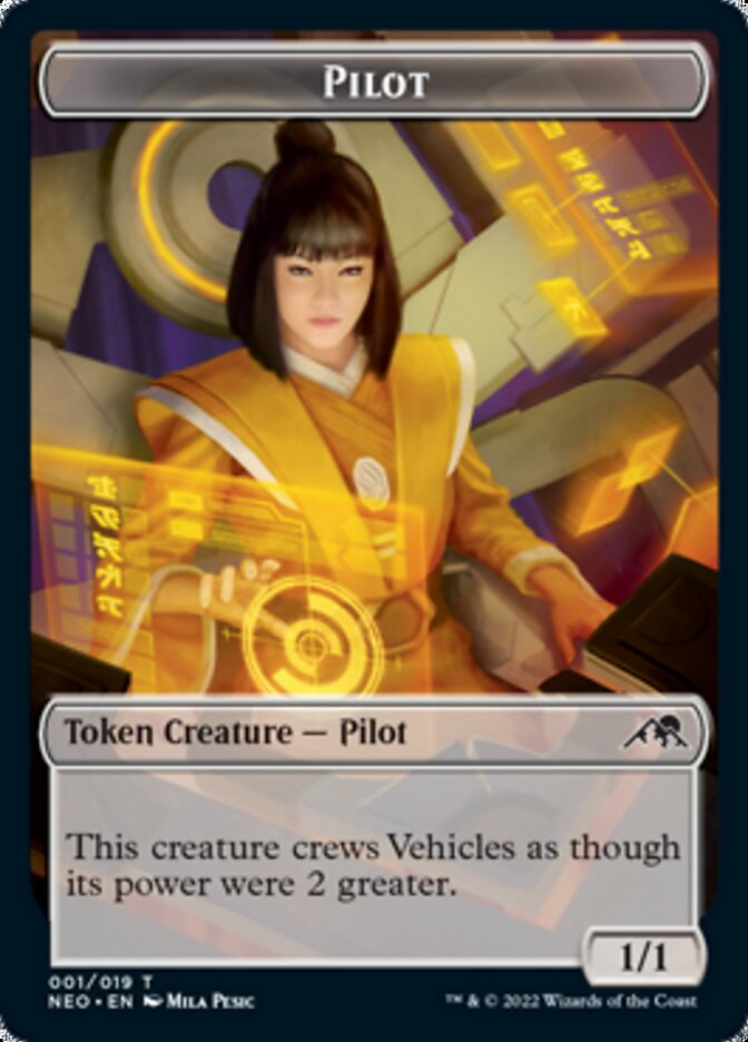 Spirit (002) // Pilot Double-sided Token [Kamigawa: Neon Dynasty Tokens] | D20 Games