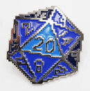 Blue 8 Bit D20 Enamel Pin Enamel Pin Foam Brain Games