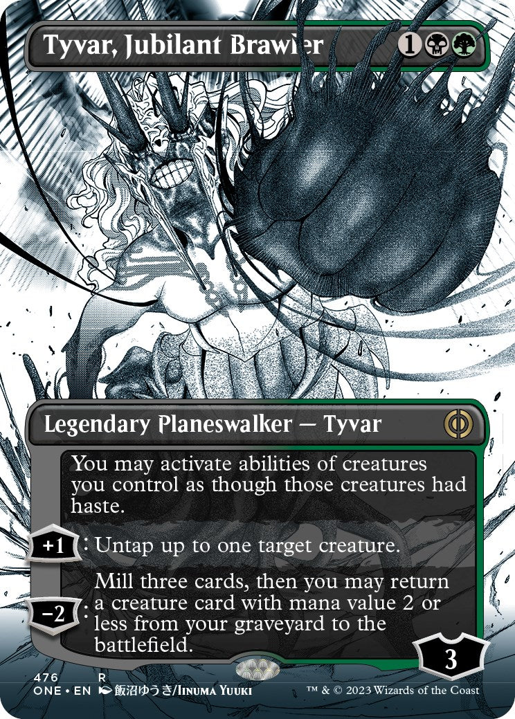 Tyvar, Jubilant Brawler (Borderless Manga Step-and-Compleat Foil) [Phyrexia: All Will Be One] | D20 Games