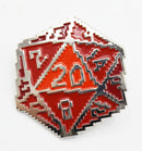 Red 8 Bit D20 Enamel Pin Enamel Pin Foam Brain Games