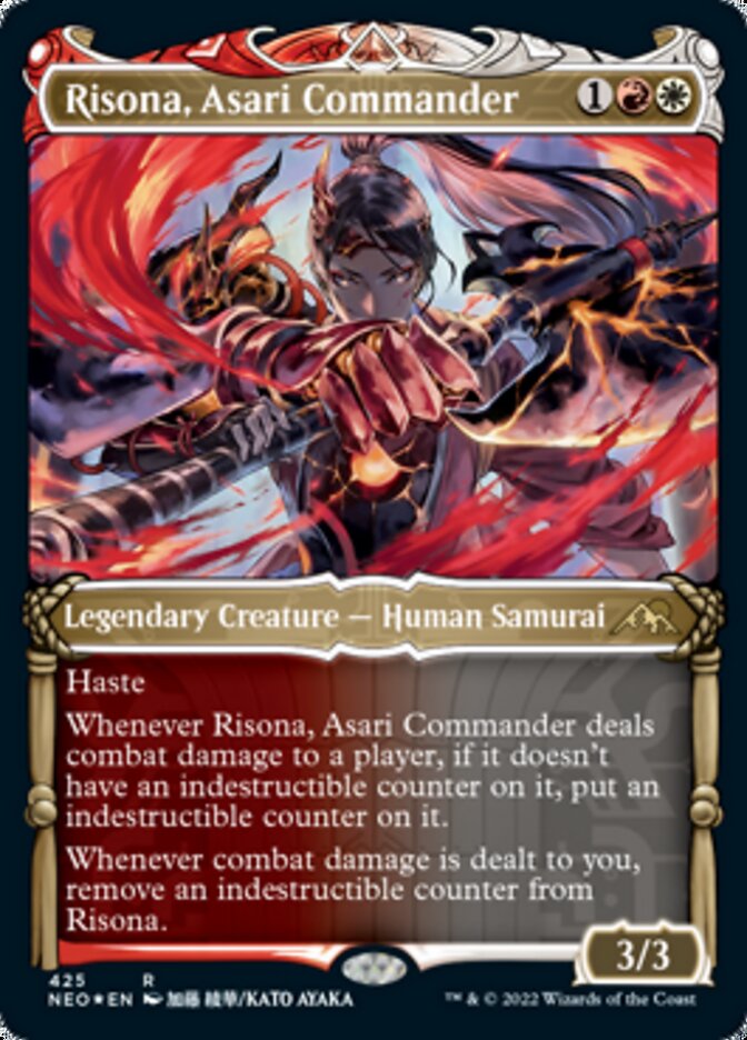 Risona, Asari Commander (Showcase) (Foil Etched) [Kamigawa: Neon Dynasty] | D20 Games