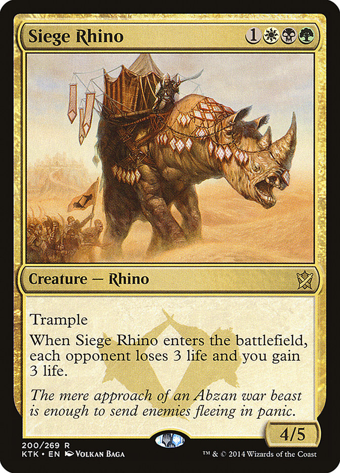 Siege Rhino [Khans of Tarkir] | D20 Games