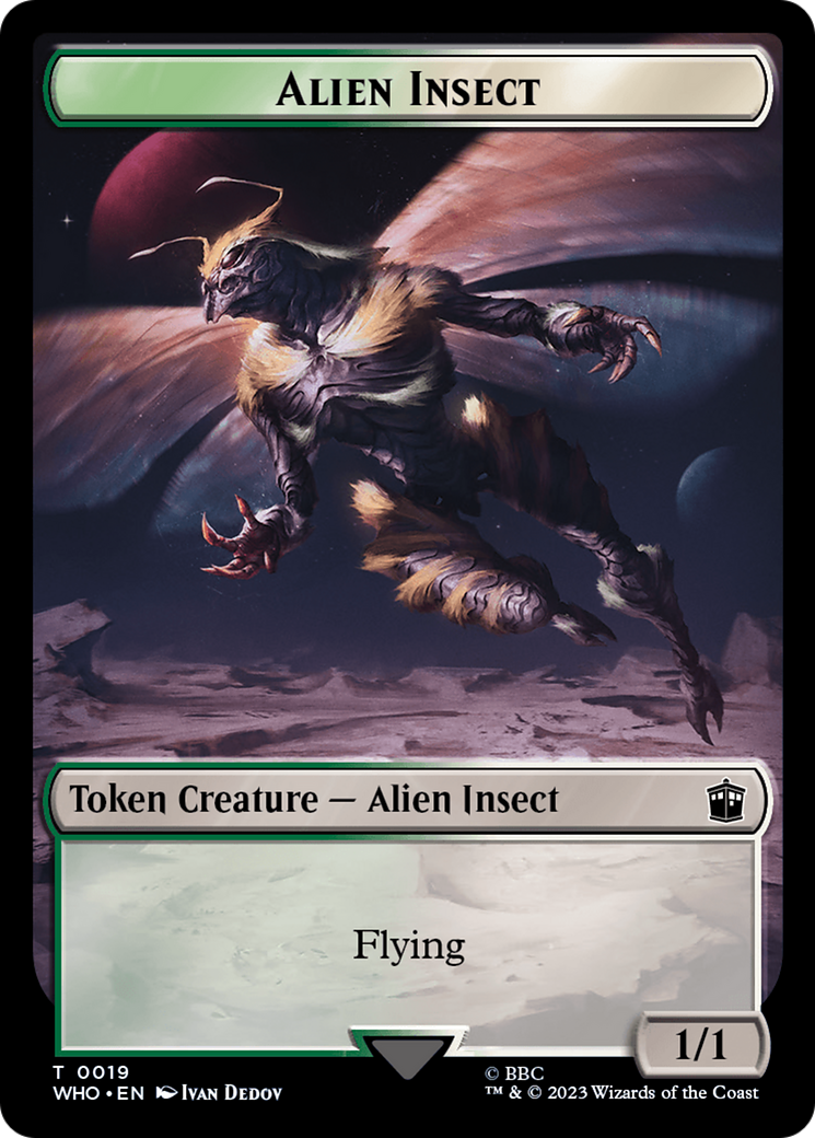 Alien Angel // Alien Insect Double-Sided Token [Doctor Who Tokens] | D20 Games