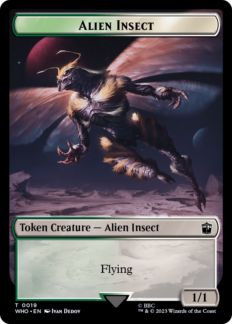 Alien Salamander // Alien Insect Double-Sided Token [Doctor Who Tokens] | D20 Games