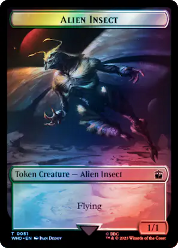 Alien // Alien Insect Double-Sided Token (Surge Foil) [Doctor Who Tokens] | D20 Games