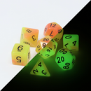 7 Piece Dice Set - Glow-In-The-Dark Alchemists Fire