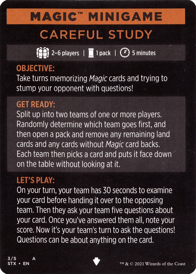 Careful Study (Magic Minigame) [Strixhaven: School of Mages Minigame] | D20 Games