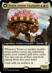 Tetzin, Gnome Champion // The Golden-Gear Colossus (Extended Art) [The Lost Caverns of Ixalan Commander] | D20 Games