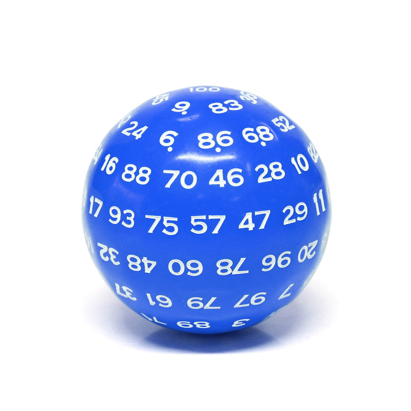 100-Sided Die: Blue Opaque with White D100 | D20 Games