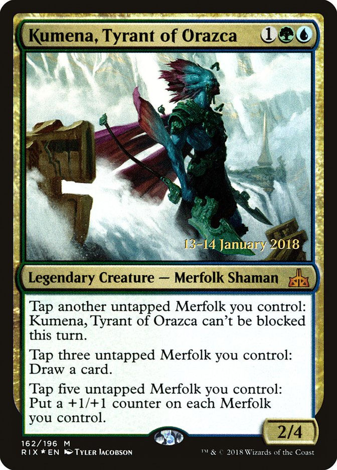 Kumena, Tyrant of Orazca [Rivals of Ixalan Prerelease Promos] | D20 Games