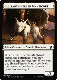 Heart-Piercer Manticore // Dragon Double-sided Token [Commander 2019 Tokens] | D20 Games