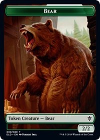 Bear // Food (18) Double-sided Token [Throne of Eldraine Tokens] | D20 Games