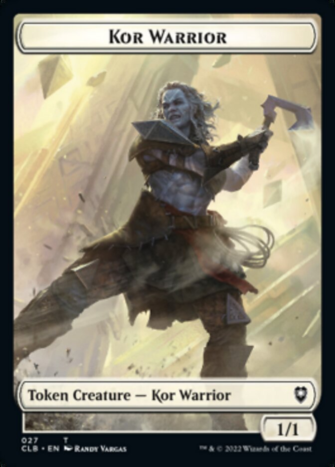 Kor Warrior // Shapeshifter (023) Double-sided Token [Commander Legends: Battle for Baldur's Gate Tokens] | D20 Games