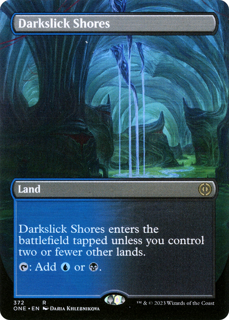 Darkslick Shores (Borderless Alternate Art) [Phyrexia: All Will Be One] | D20 Games