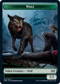 Wolf // Golem Double-sided Token [Double Masters Tokens] | D20 Games