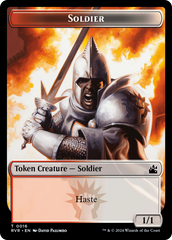 Spirit (0018) // Soldier Double-Sided Token [Ravnica Remastered Tokens] | D20 Games