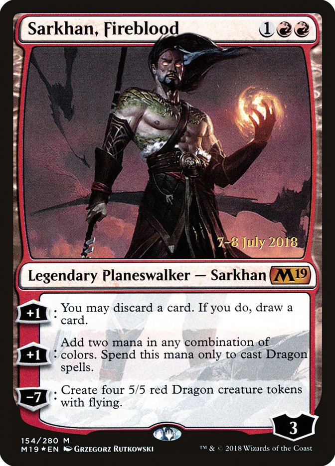 Sarkhan, Fireblood  [Core Set 2019 Prerelease Promos] | D20 Games