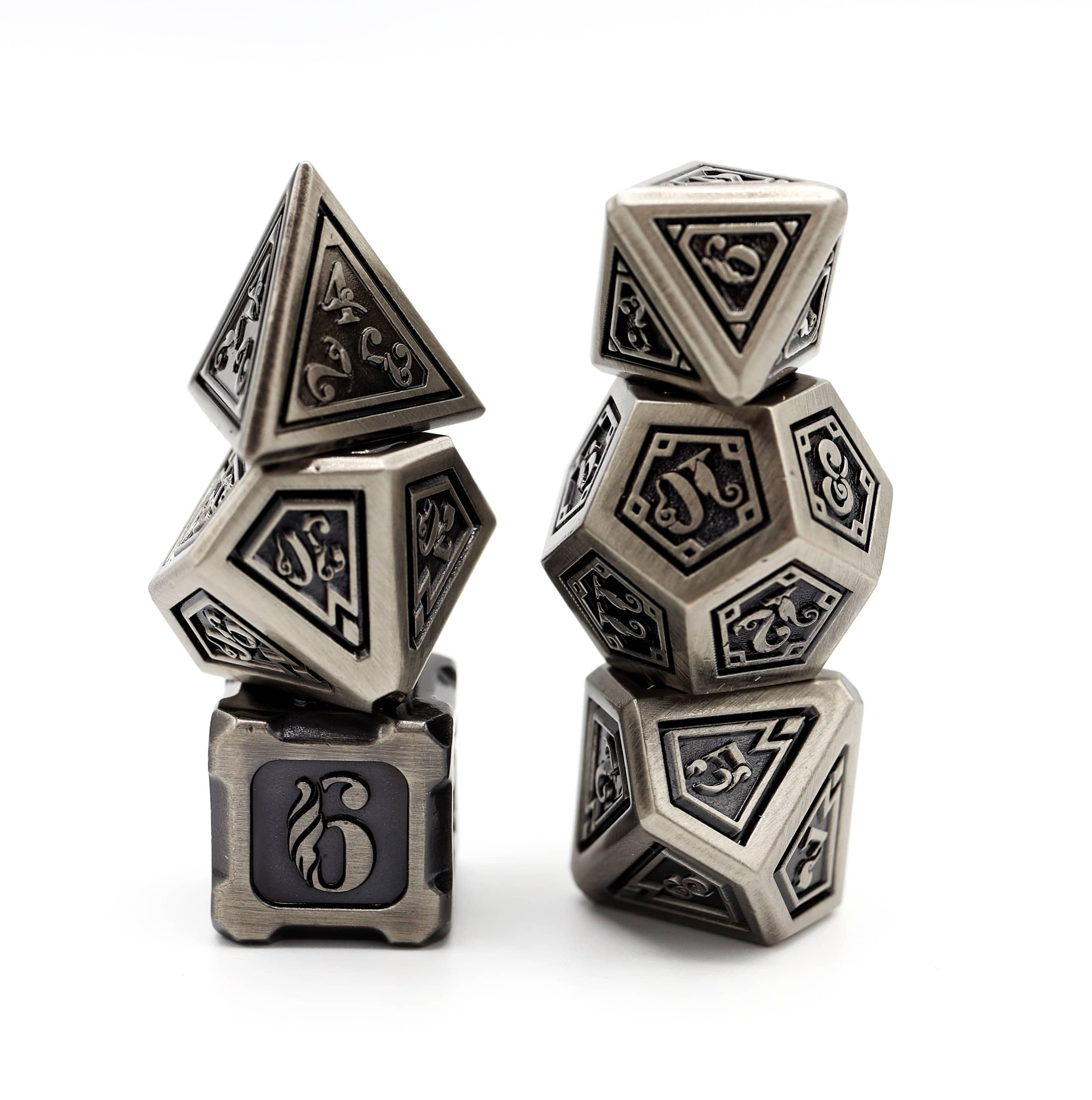 Alchemist Metals RPG Dice Set: Iron Metal Dice Foam Brain Games | D20 Games