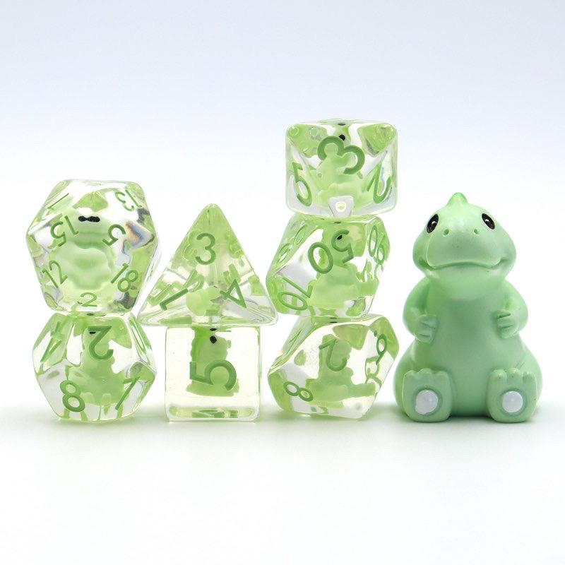 Baby T Rex RPG Dice Set Plastic Dice Foam Brain Games | D20 Games