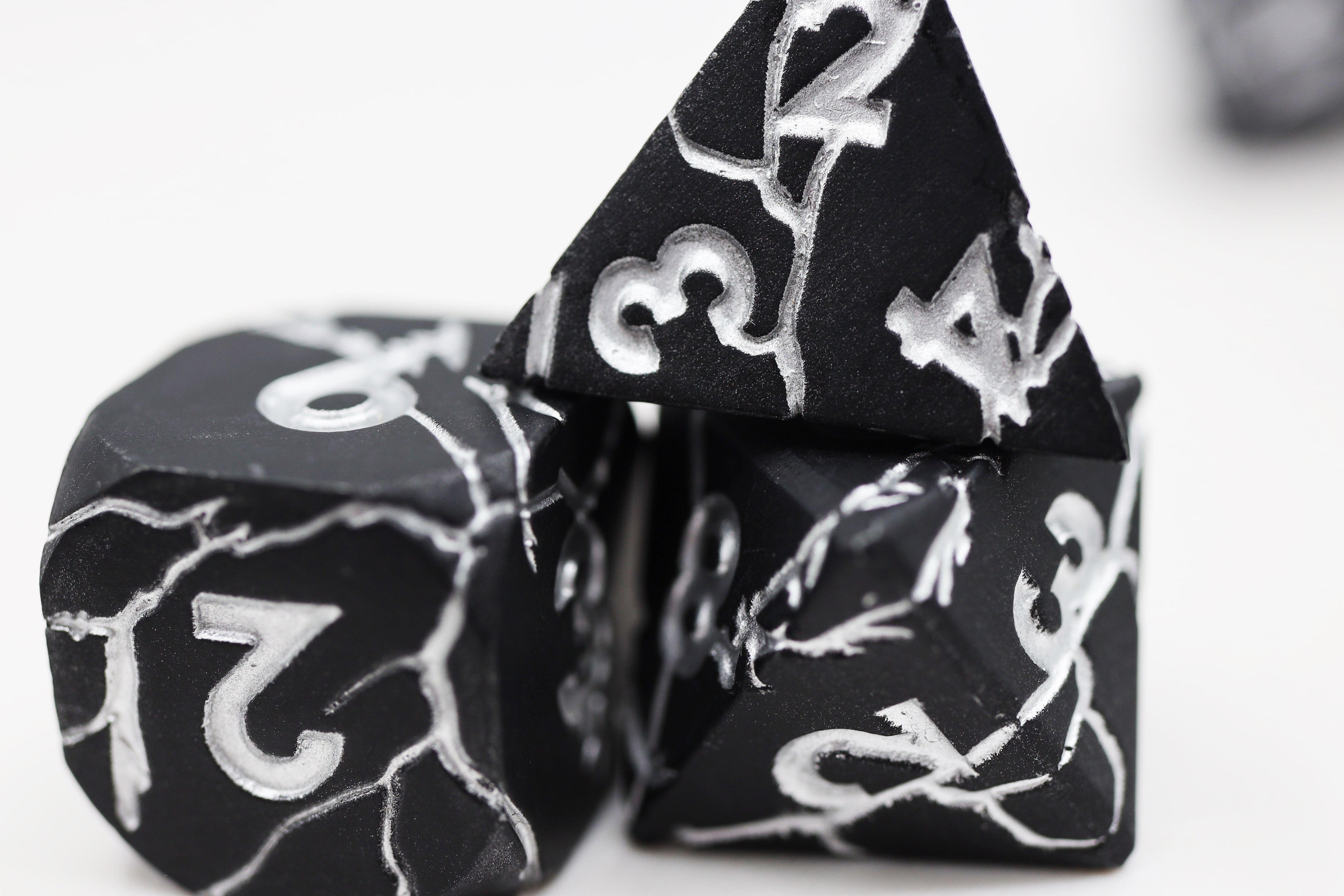 Black Quarry Metal RPG Set Metal Dice Foam Brain Games | D20 Games