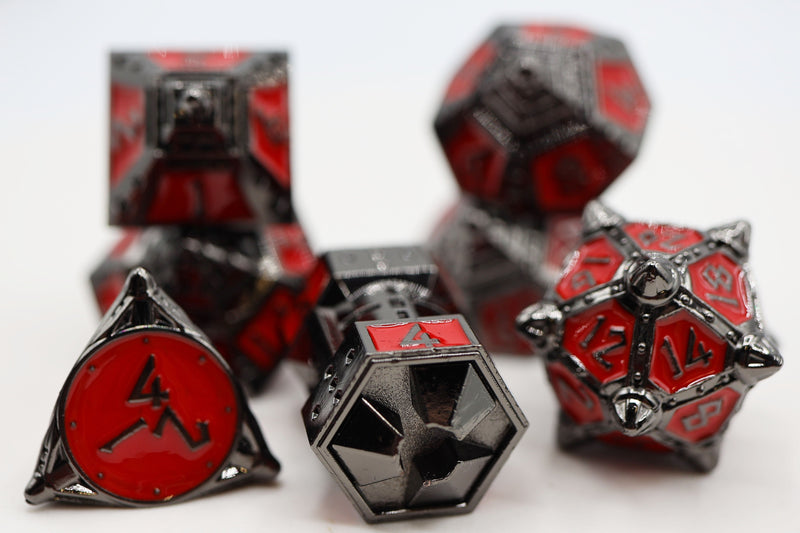 Dice 51: Blood Moon RPG Metal Dice Set Metal Dice Foam Brain Games