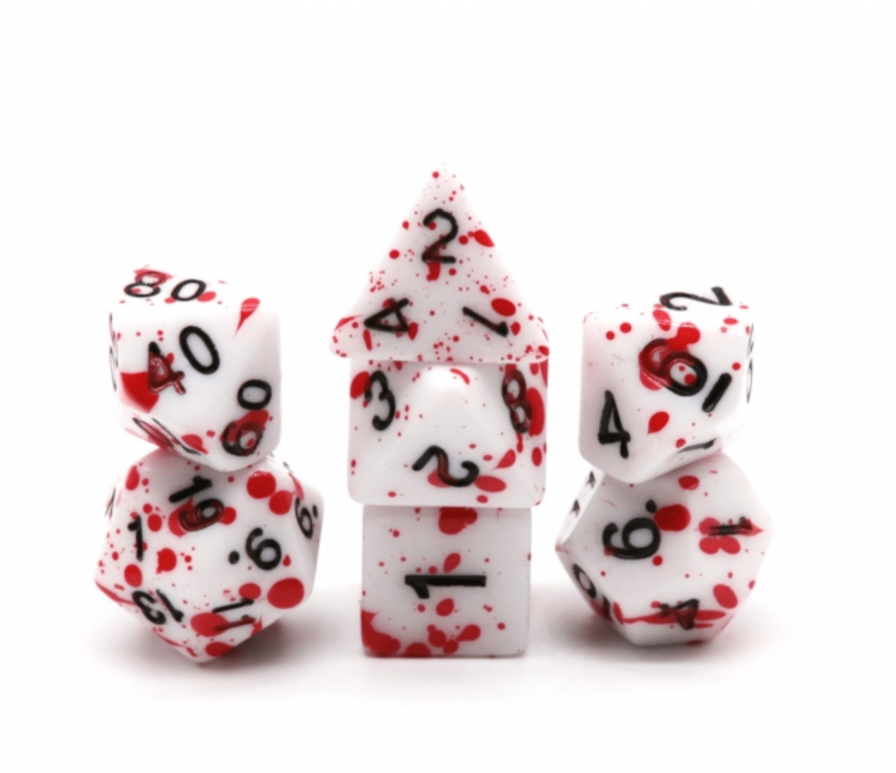 Blood Splatter RPG Dice Set Plastic Dice Foam Brain Games | D20 Games