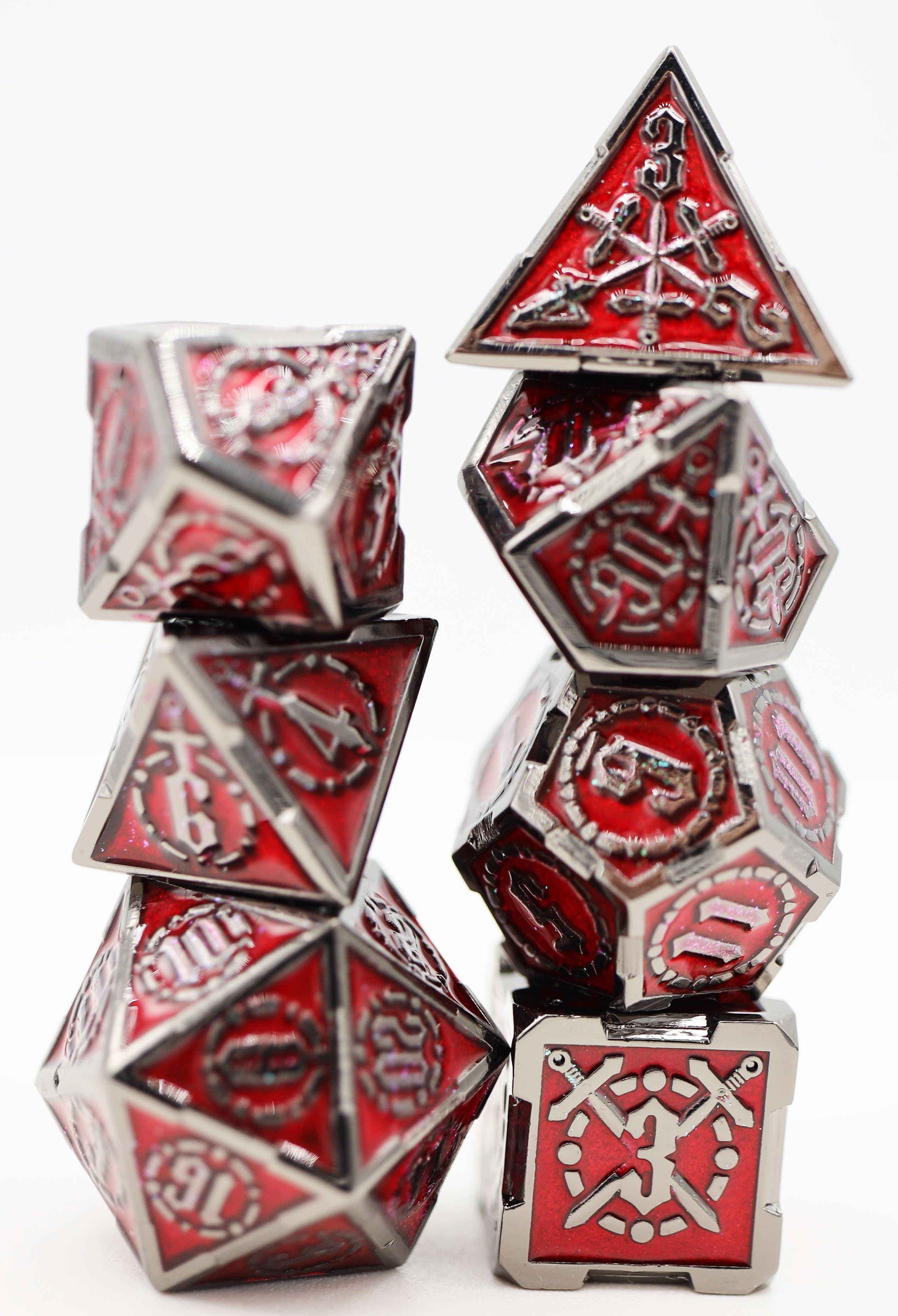 Blood Sword RPG Metal Dice Set Metal Dice Foam Brain Games | D20 Games