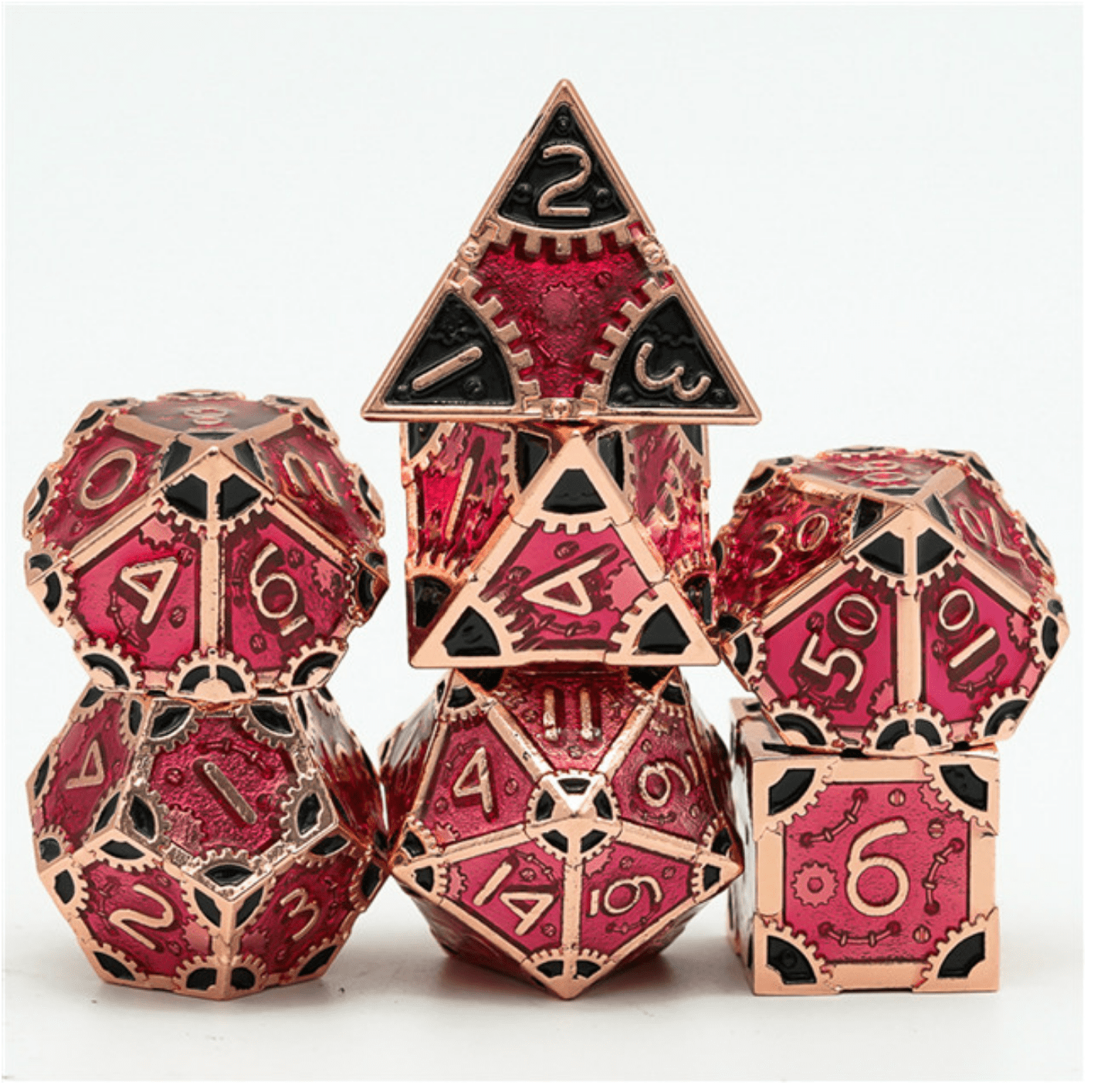 SteamPunk Bloody Queen RPG Metal Dice Set Metal Dice Foam Brain Games | D20 Games