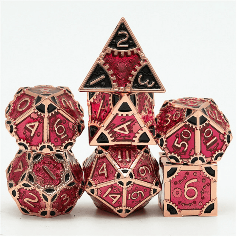 SteamPunk Bloody Queen RPG Metal Dice Set Metal Dice Foam Brain Games