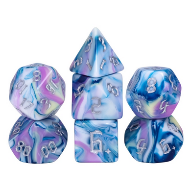 Blooming Violets RPG Dice Set Plastic Dice Foam Brain Games | D20 Games