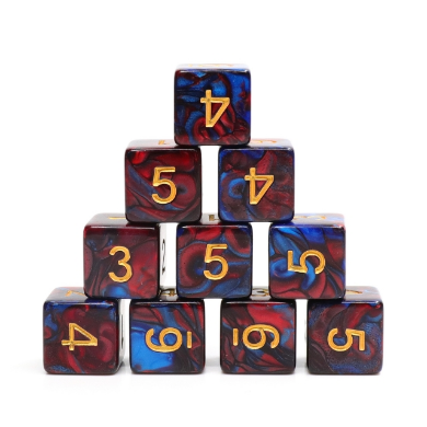 Blue Blood - 12 piece D6's Plastic Dice Foam Brain Games