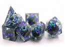 Blue Cyclops Sharp Edge Resin RPG Dice Set Plastic Dice Foam Brain Games